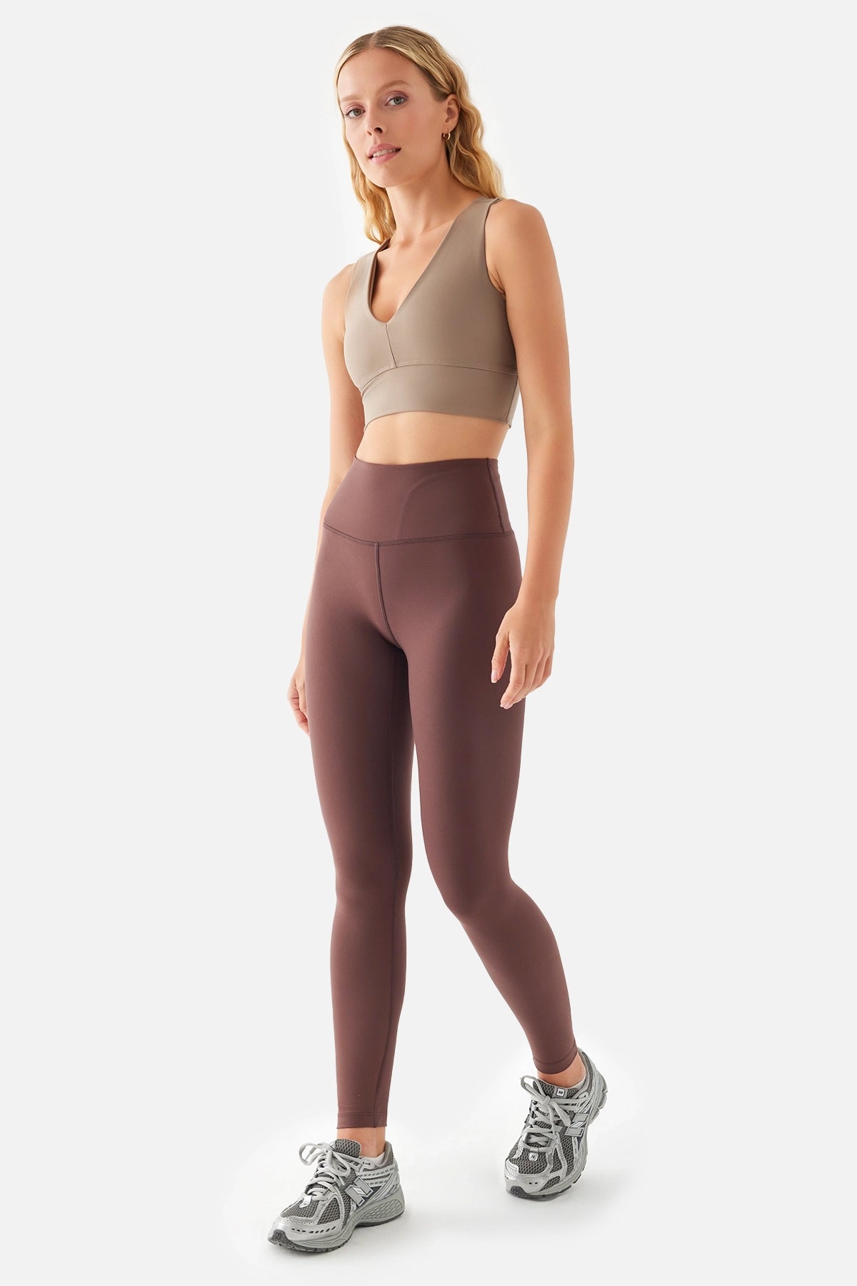 Anna Comfylux Yüksek Bel Acı Kahve Spor Tayt
