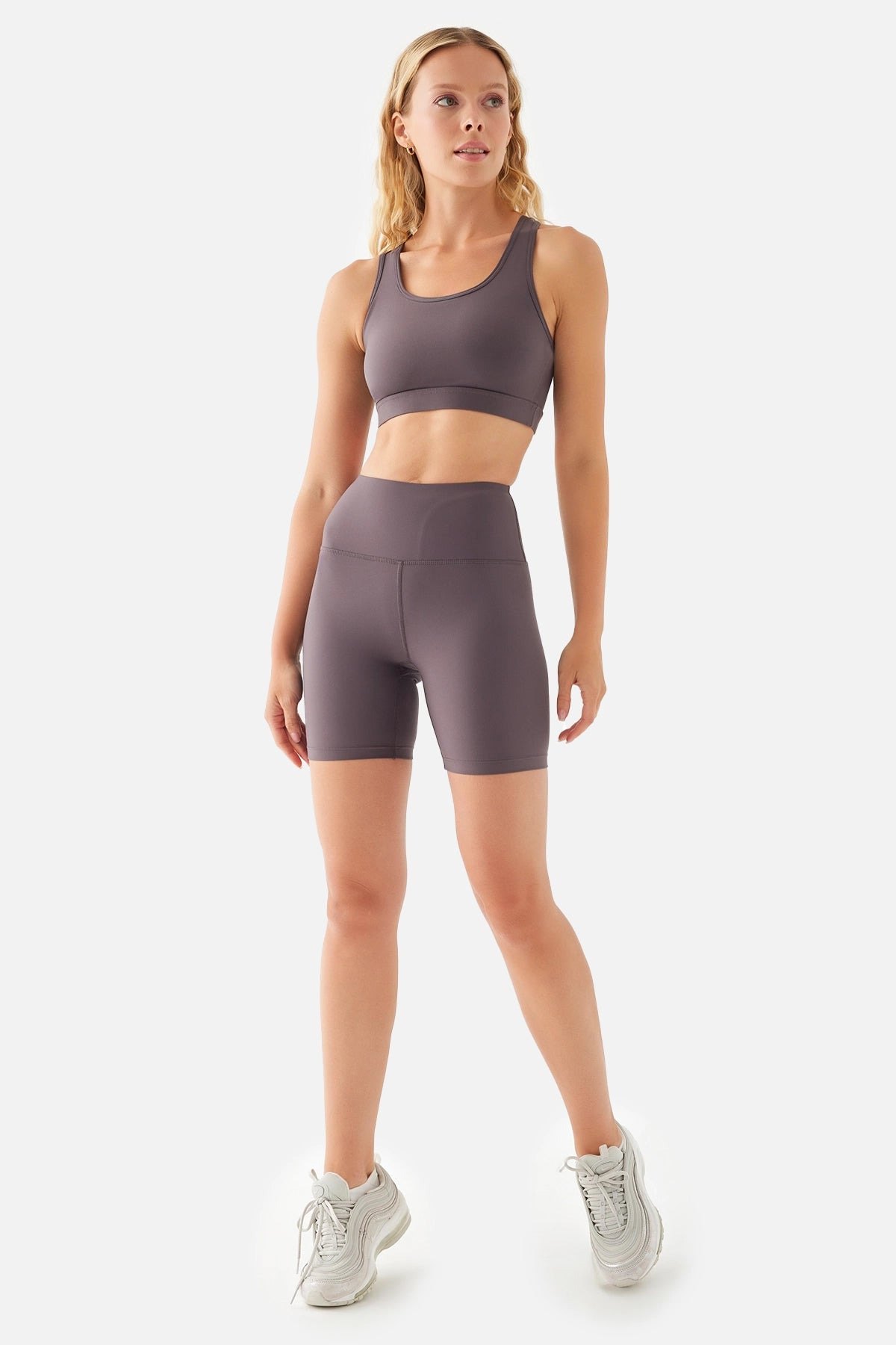 Anna Comfylux Yüksek Bel Biker Açık Mor Spor Tayt