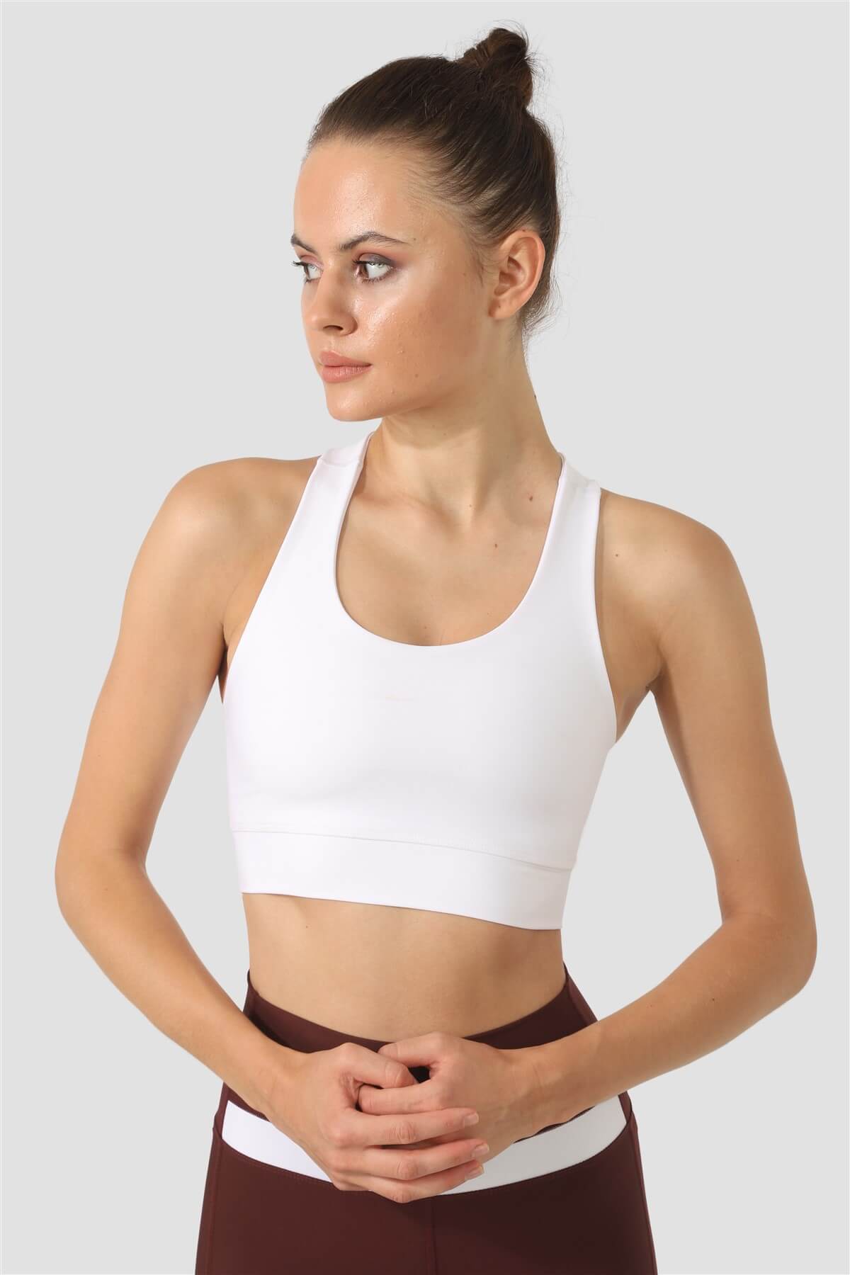 Cross Strap Beyaz Spor Büstiyer