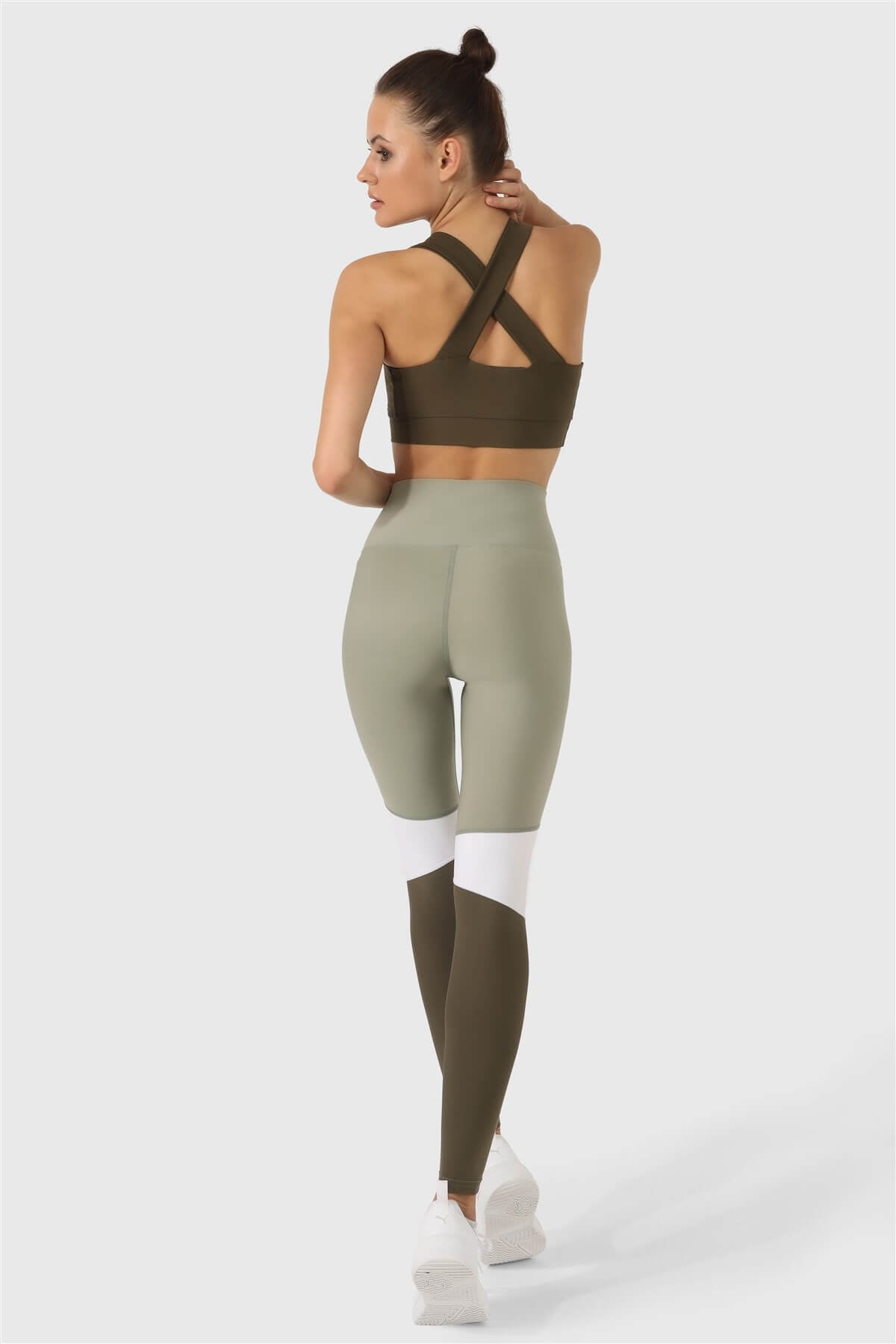 Cross Strap Haki Spor Büstiyer