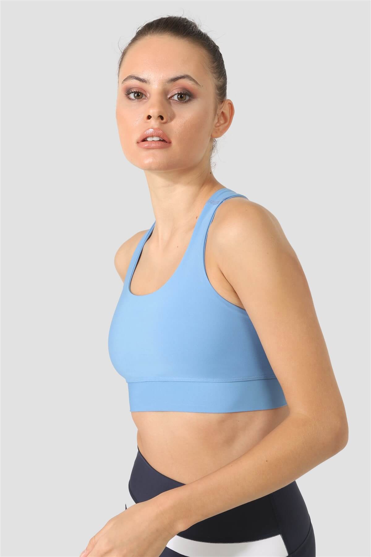 Cross Strap Mavi Spor Büstiyer