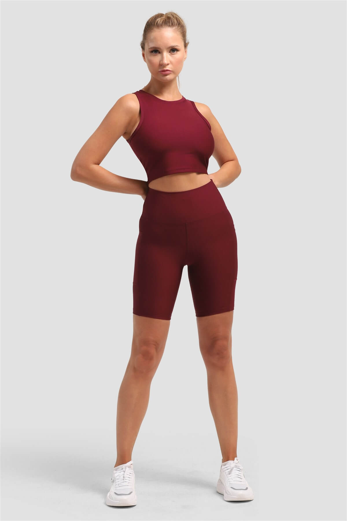 Dizüstü Cepli Vişne Spor Tayt