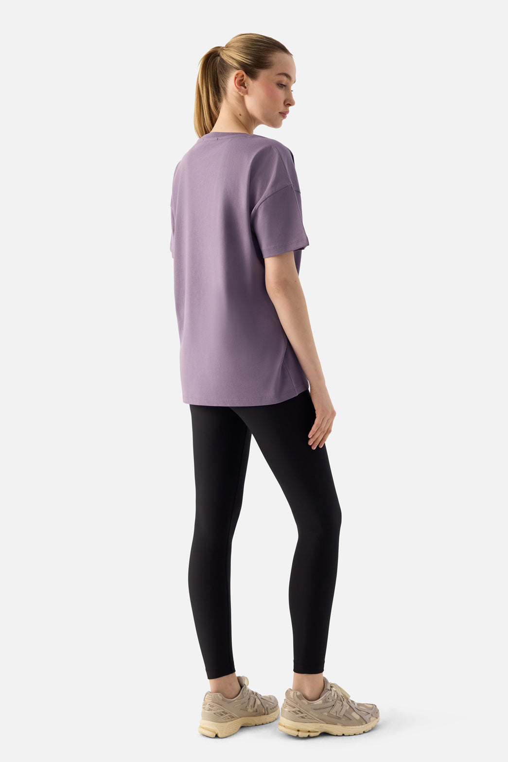 Elora Rahat Kalıp Oversize Koyu Lila Tişört