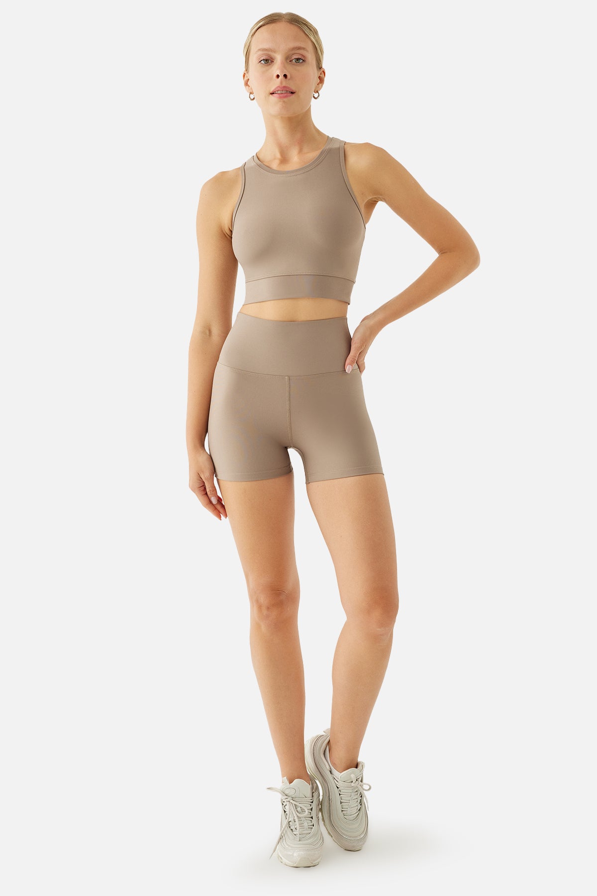 Emily Spor Taş Rengi Kısa Tayt