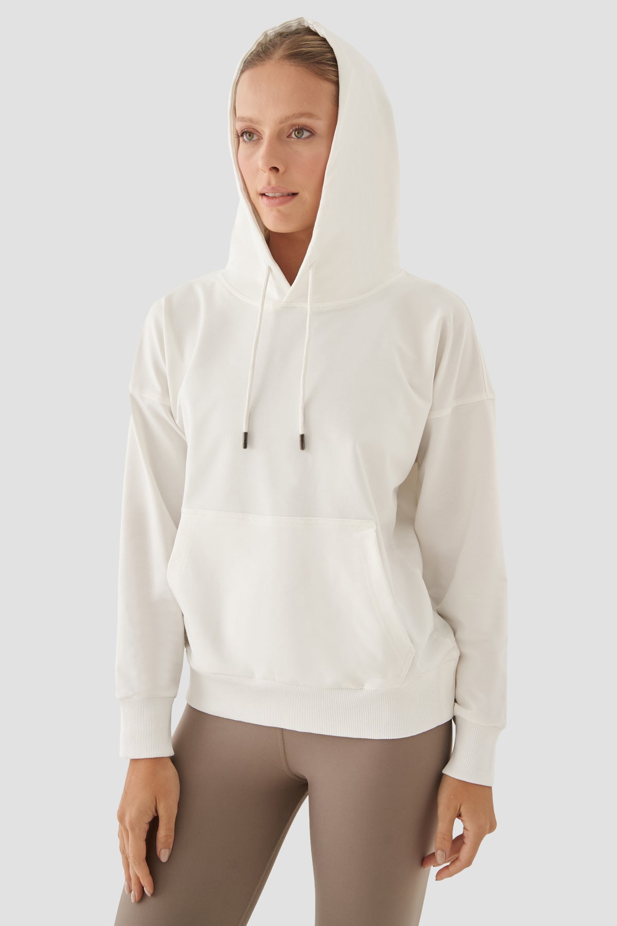 Fiona Oversize Cepli Krem Hoodie
