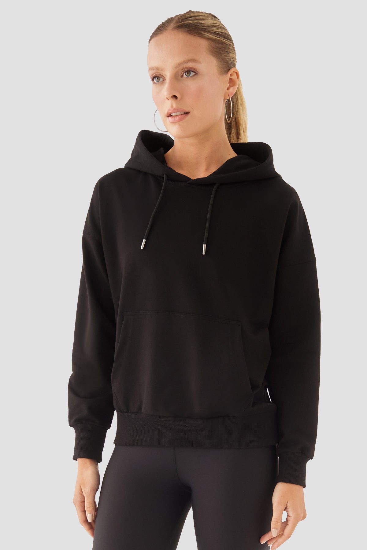 Fiona Oversize Cepli Siyah Hoodie