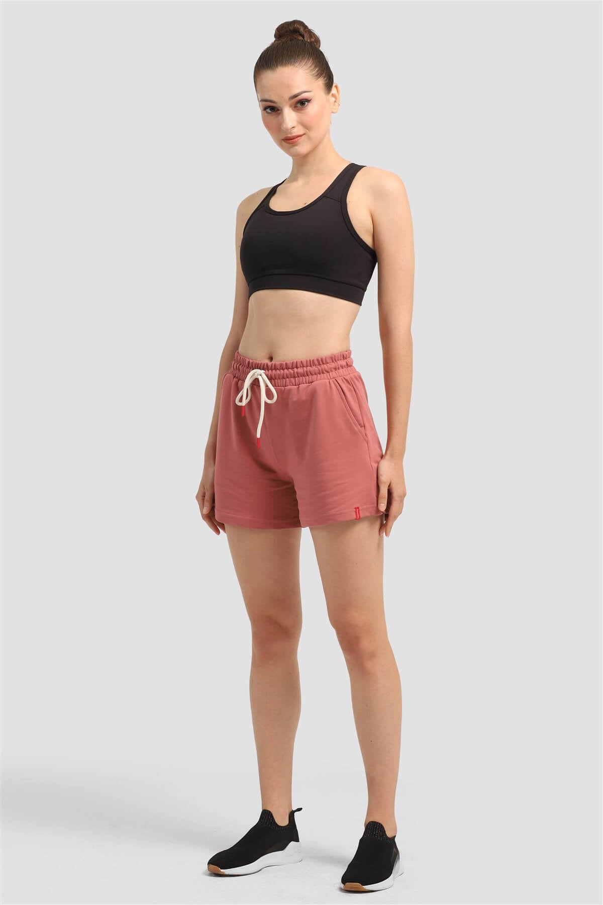 Kadın Gül Kurusu Kısa Spor Şort