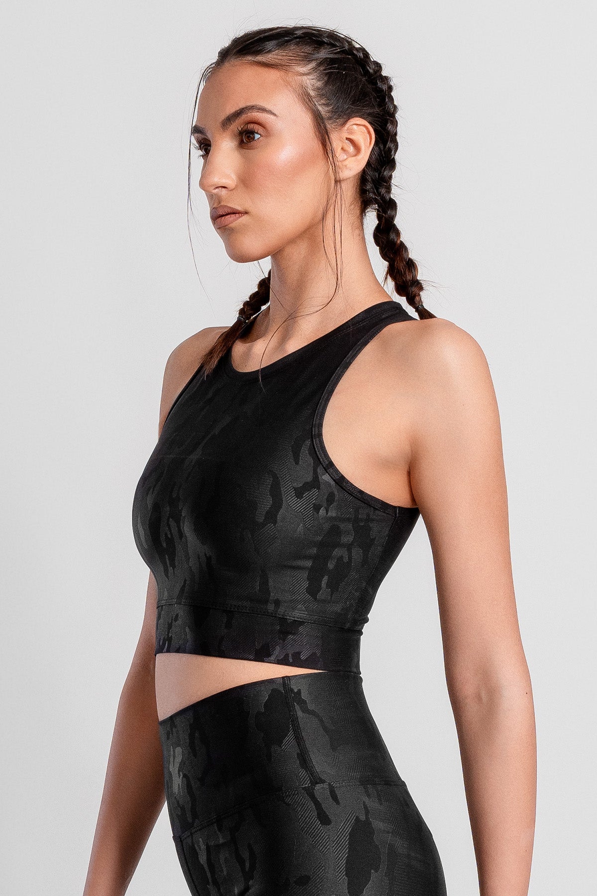 Khaite Kamuflaj Siyah Spor Bra