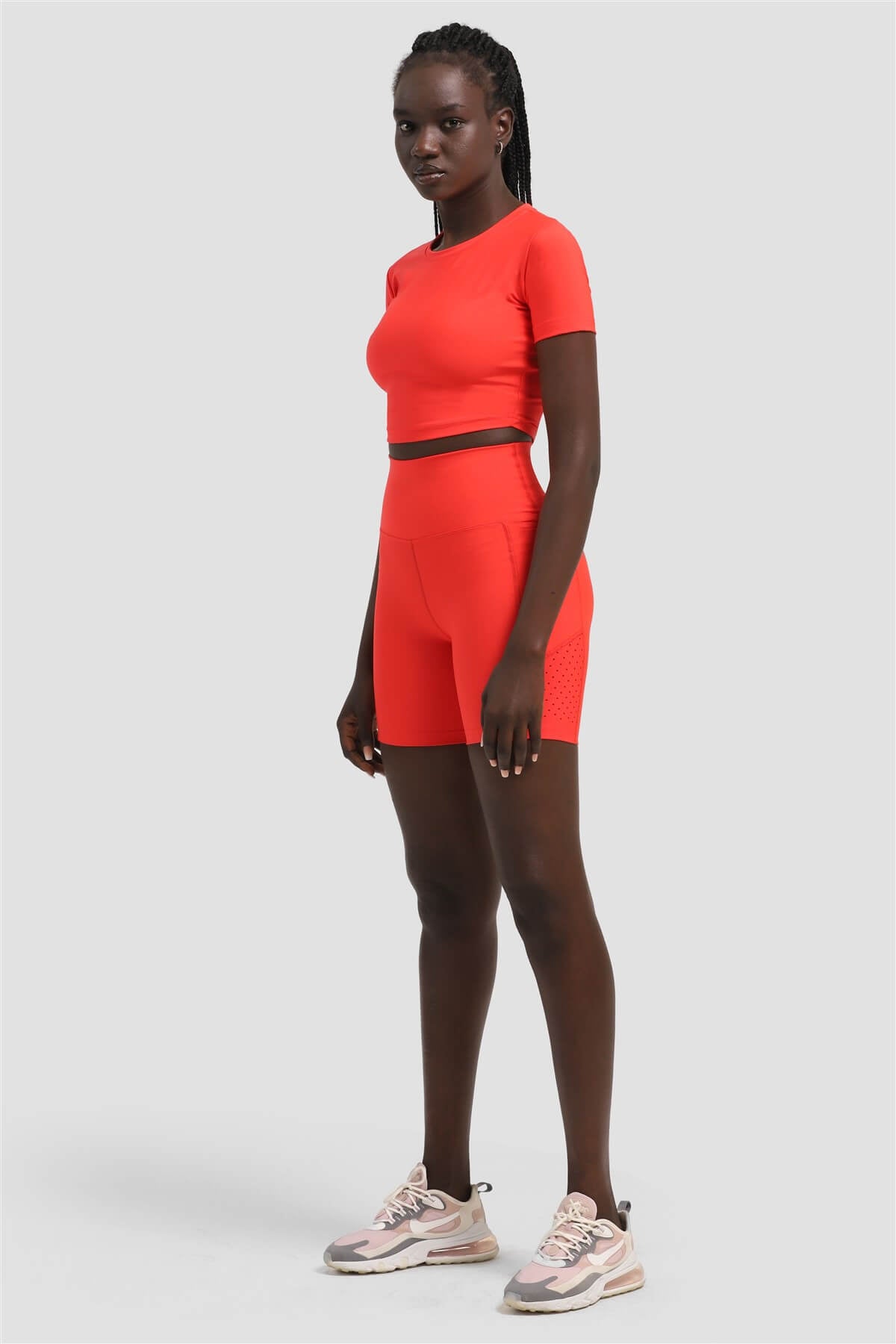 Laser Kesim Cepli Nar Çiçeği Kısa Tayt