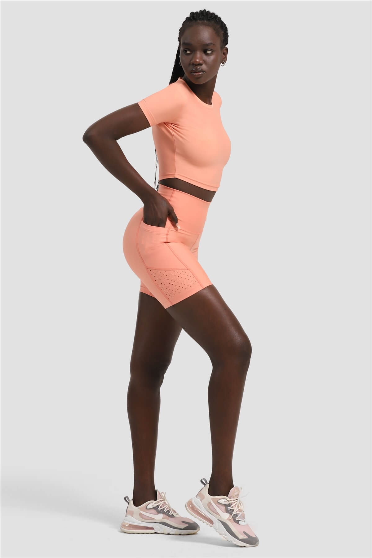 Laser Kesim Şeftali Kısa Tayt