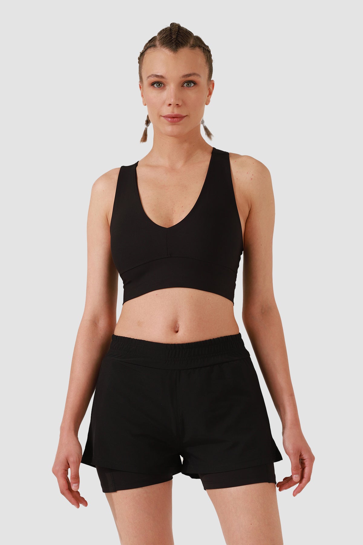 Lille Siyah Kısa Spor Tayt