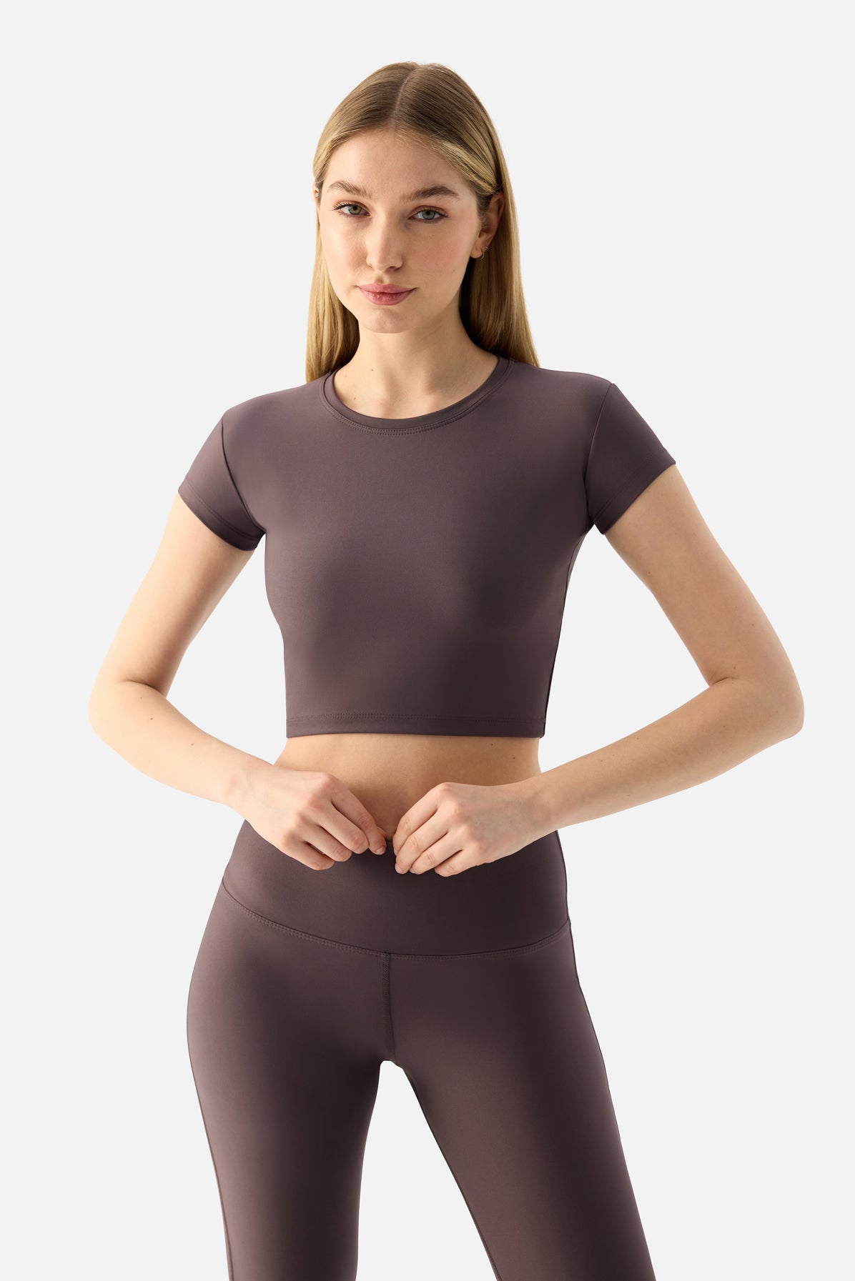 Melina Kısa Kol Açık Mor Crop Top