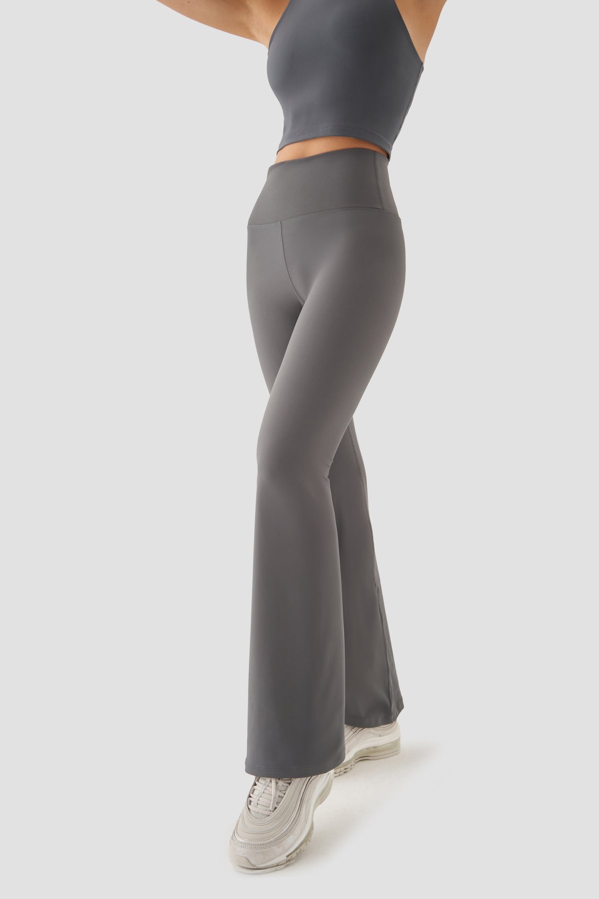 Nichole Yüksek Bel İspanyol Paça Füme Spor Tayt