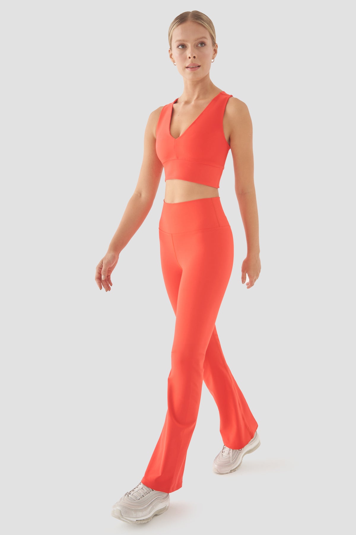 Nichole Yüksek Bel İspanyol Paça Nar Çiçeği Spor Tayt