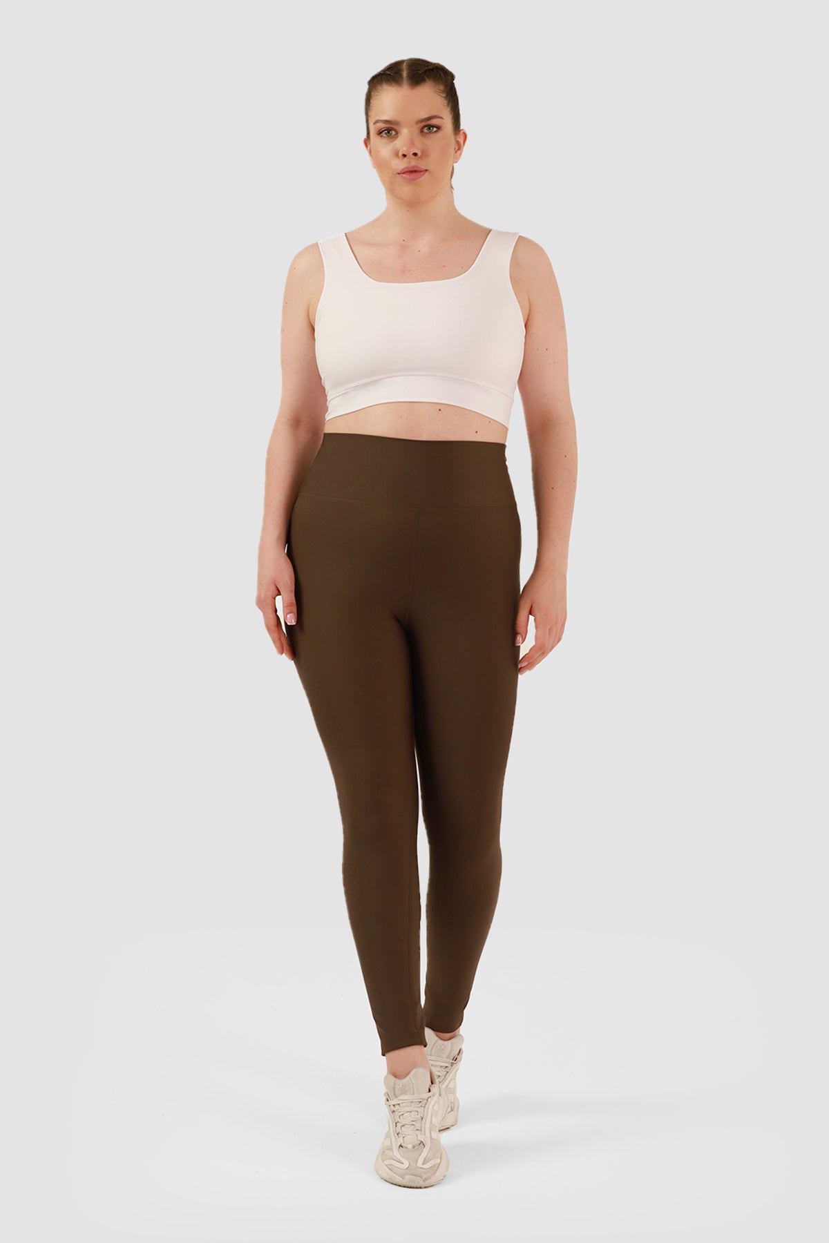 Popi Büyük Beden Acı Kahve Spor Tayt