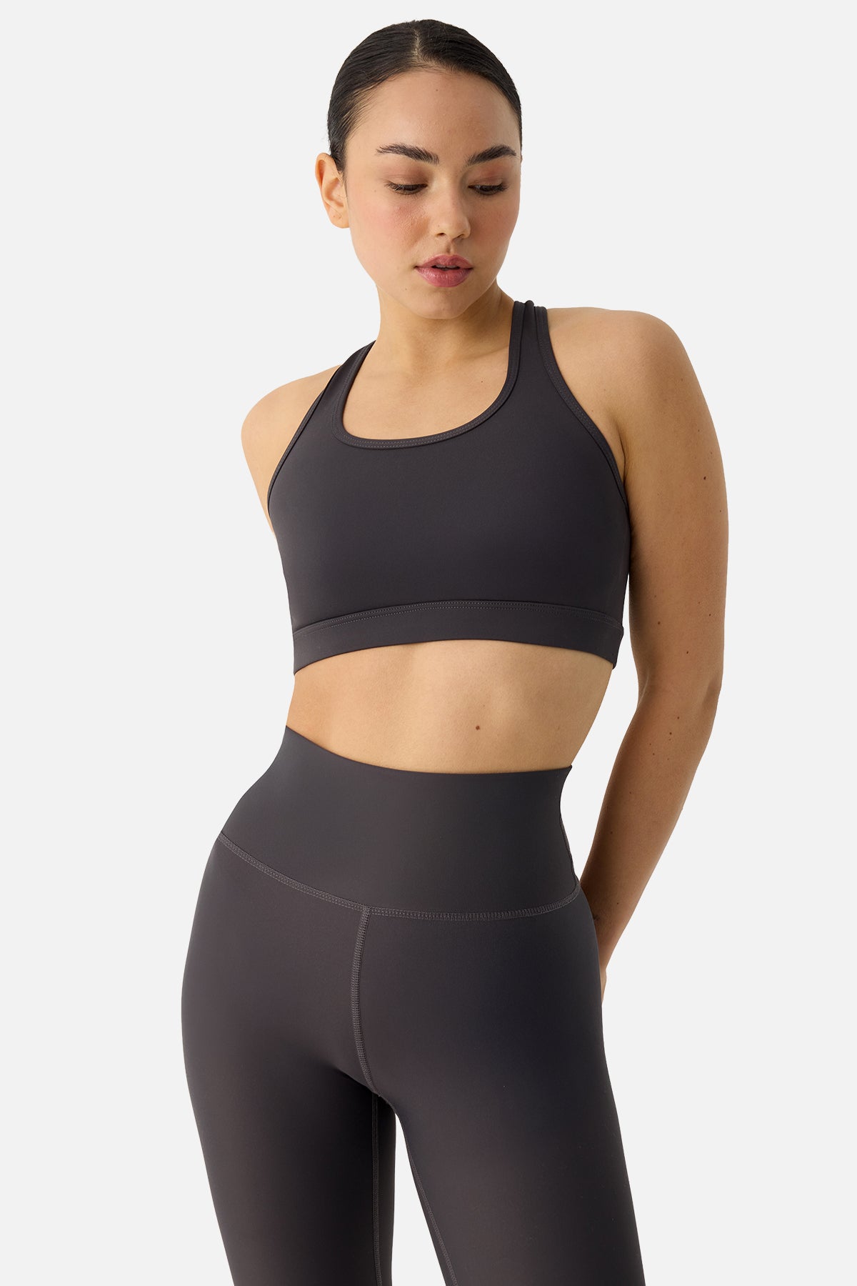 Superstacy Raina Çapraz Askılı Yüksek Destekli Füme Spor Bra