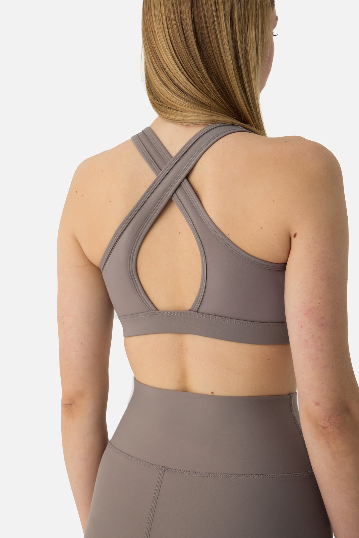 Superstacy Raina Çapraz Askılı Yüksek Destekli Taş Rengi Spor Bra