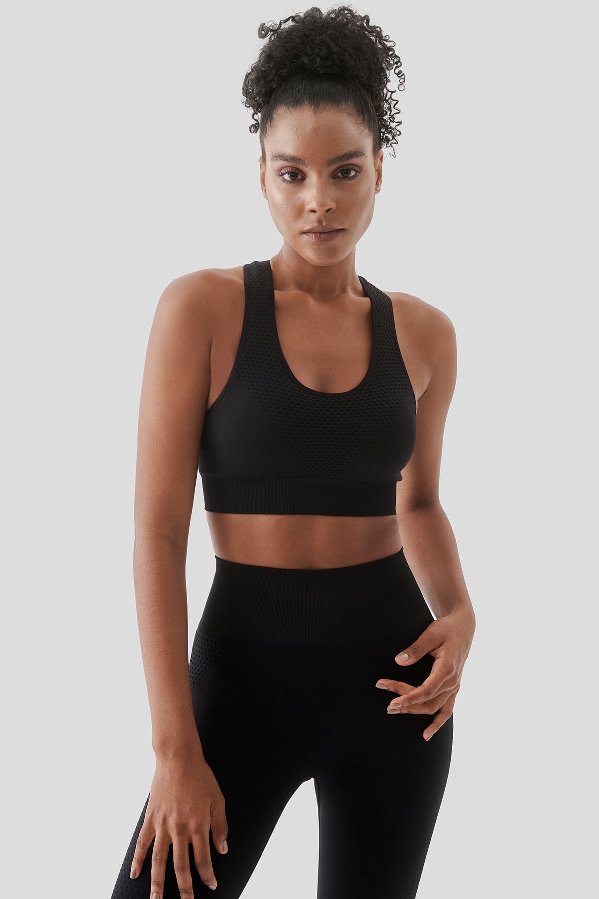 Rhea Dikişsiz Siyah Spor Bra