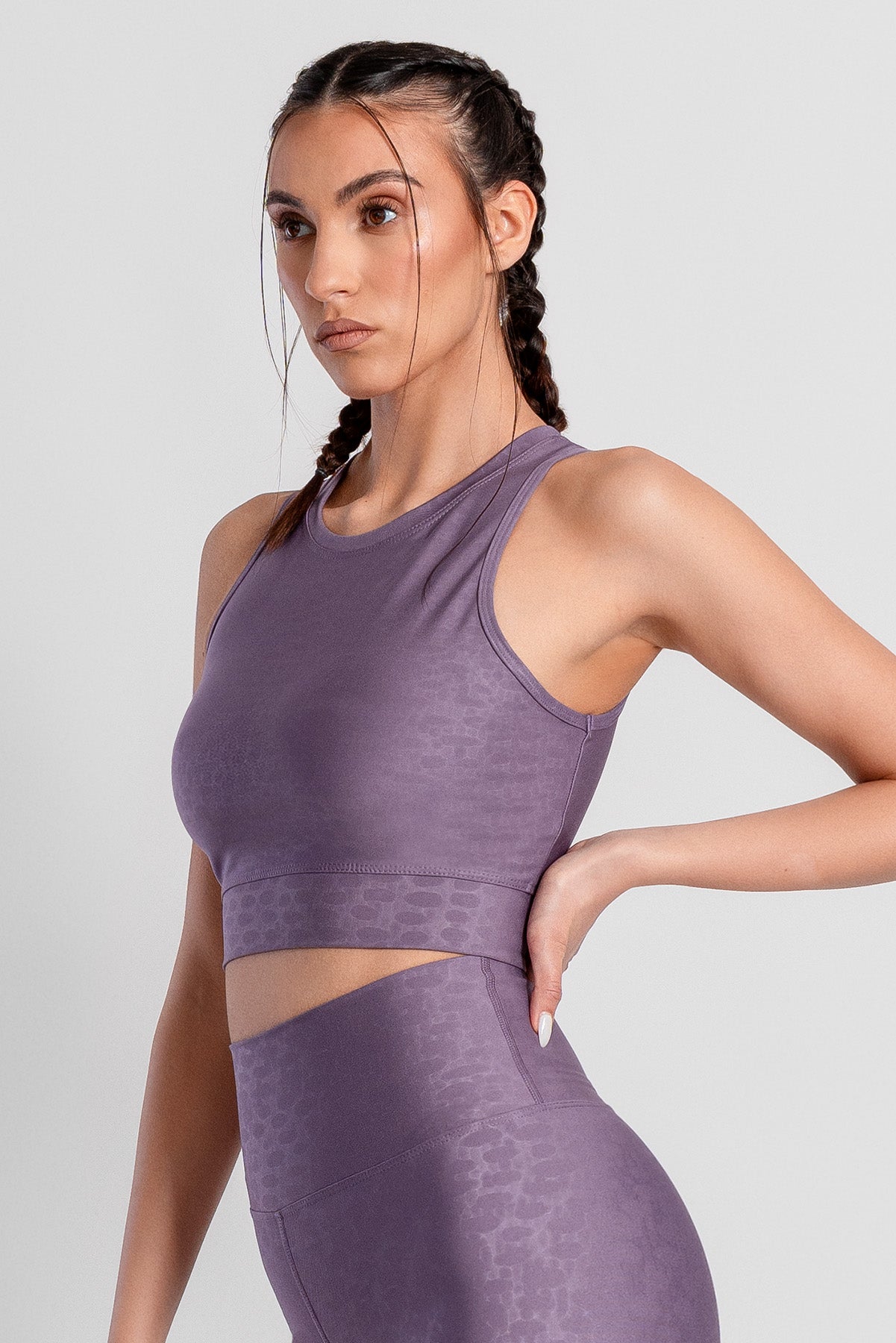 Roise Damla Desenli Lila Spor Bra