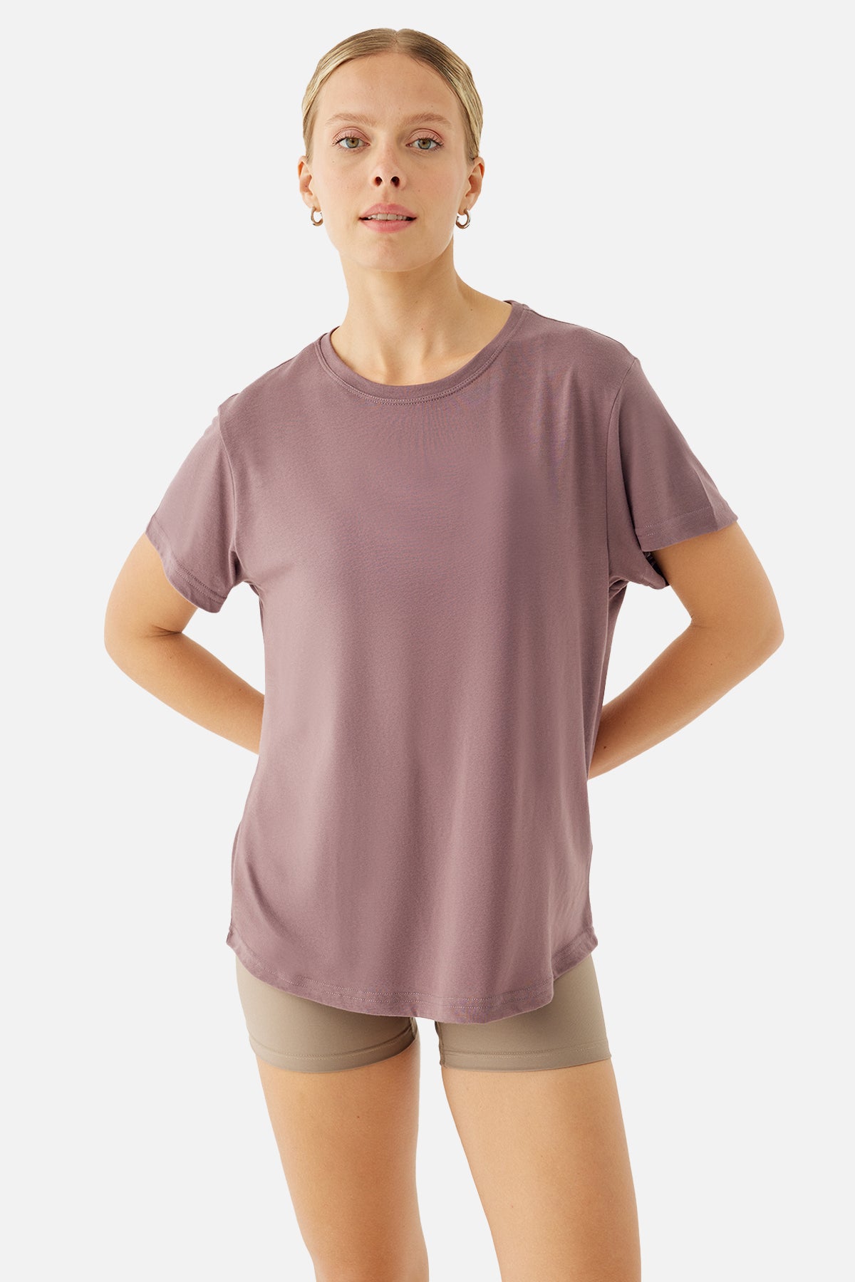 Sophia Light-Weight Koyu Gül Tişört