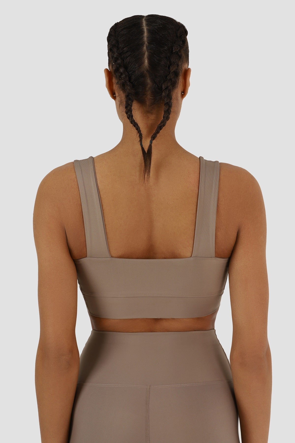 Square Neck Taş Rengi Spor Büstiyer