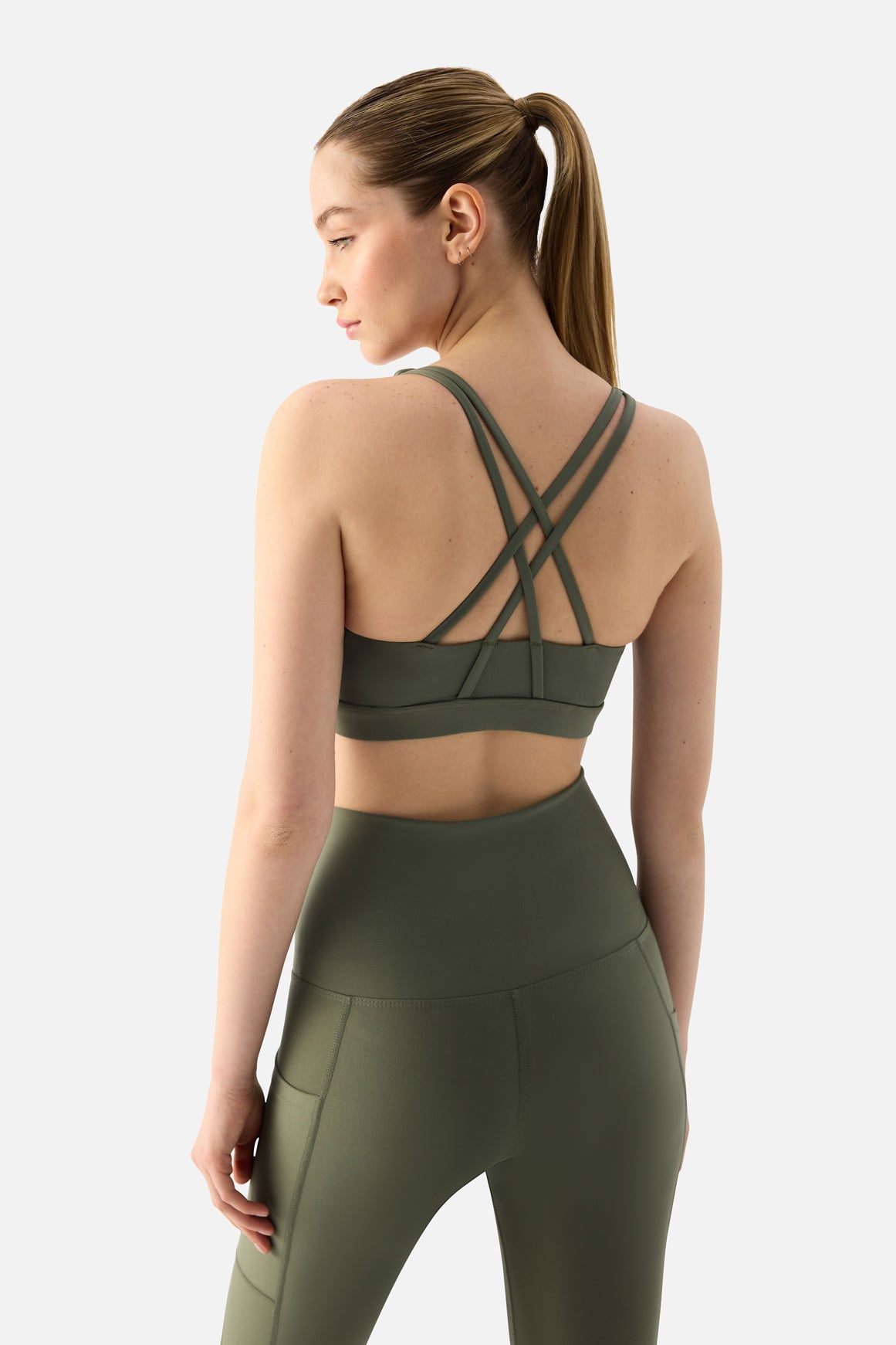 Stella Orta Destekli Yosun Yeşili Spor Bra