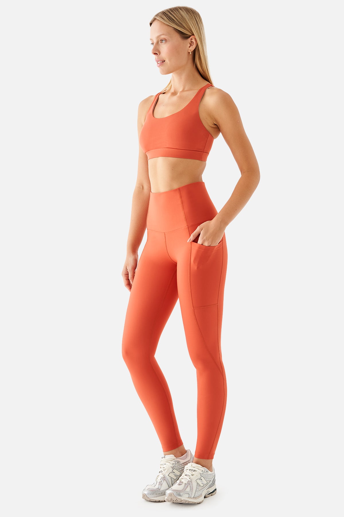 Stella Yüksek Bel Cepli Toparlayıcı Kiremit Spor Tayt