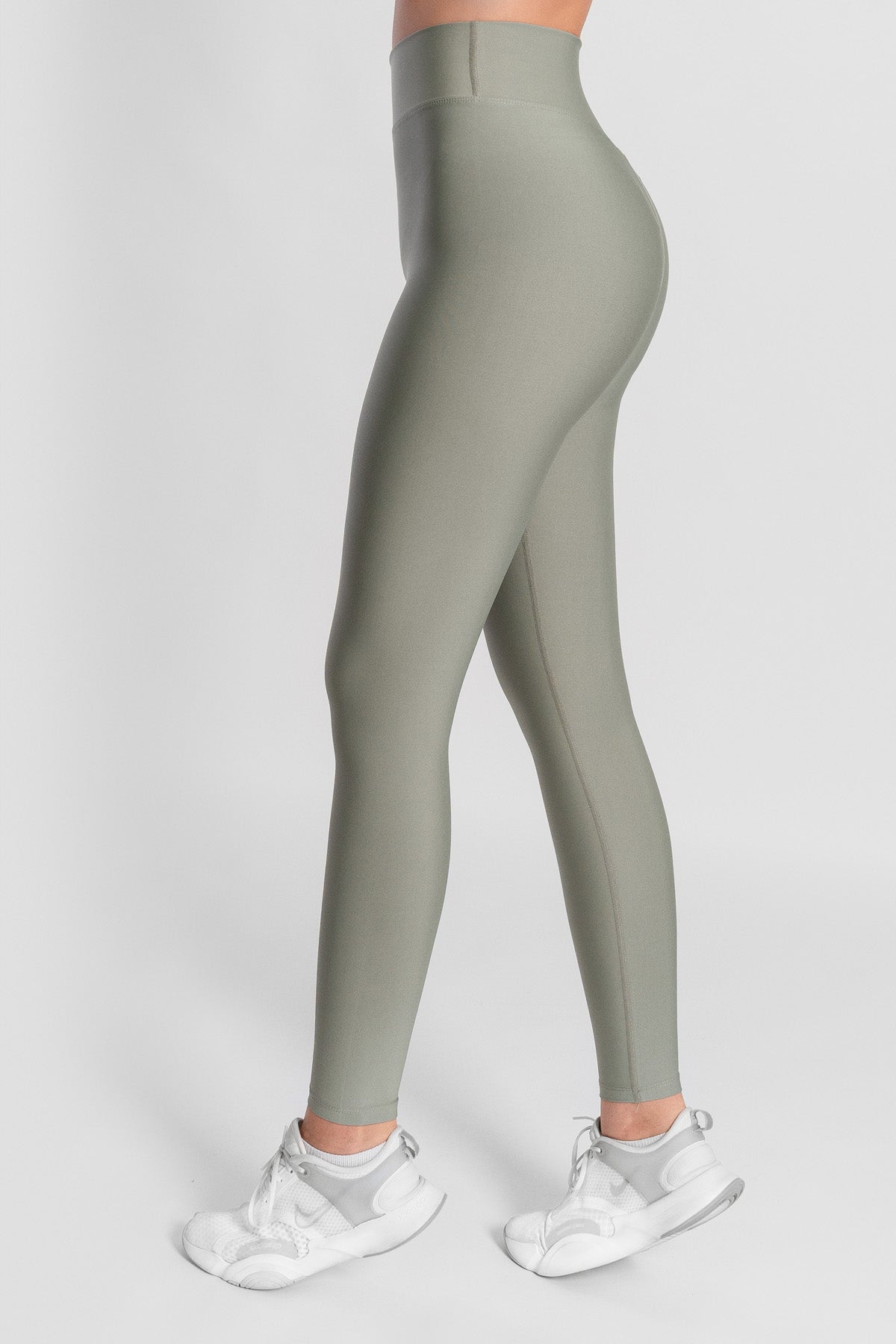 V Bel Detaylı Yüksel Bel Açık Yeşil Spor Tayt