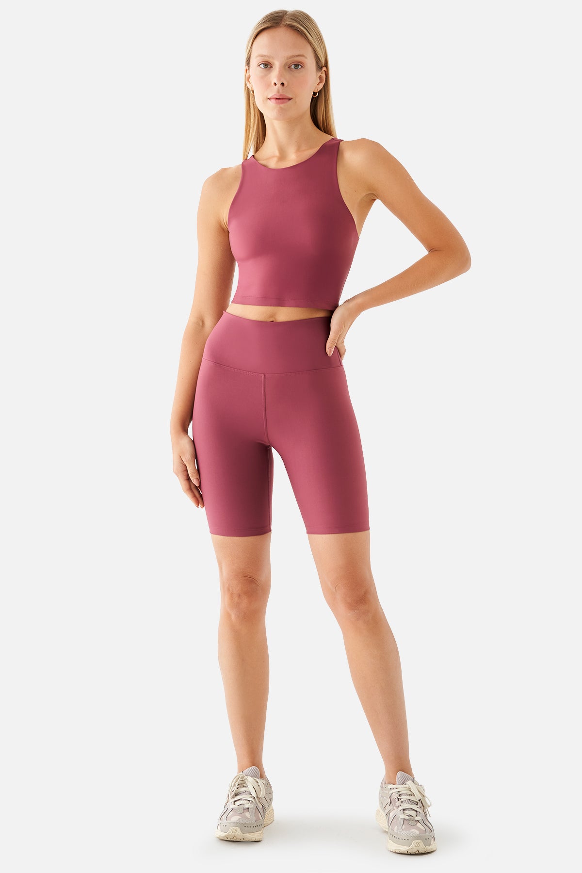 Violet Biker Gül Kurusu Spor Tayt