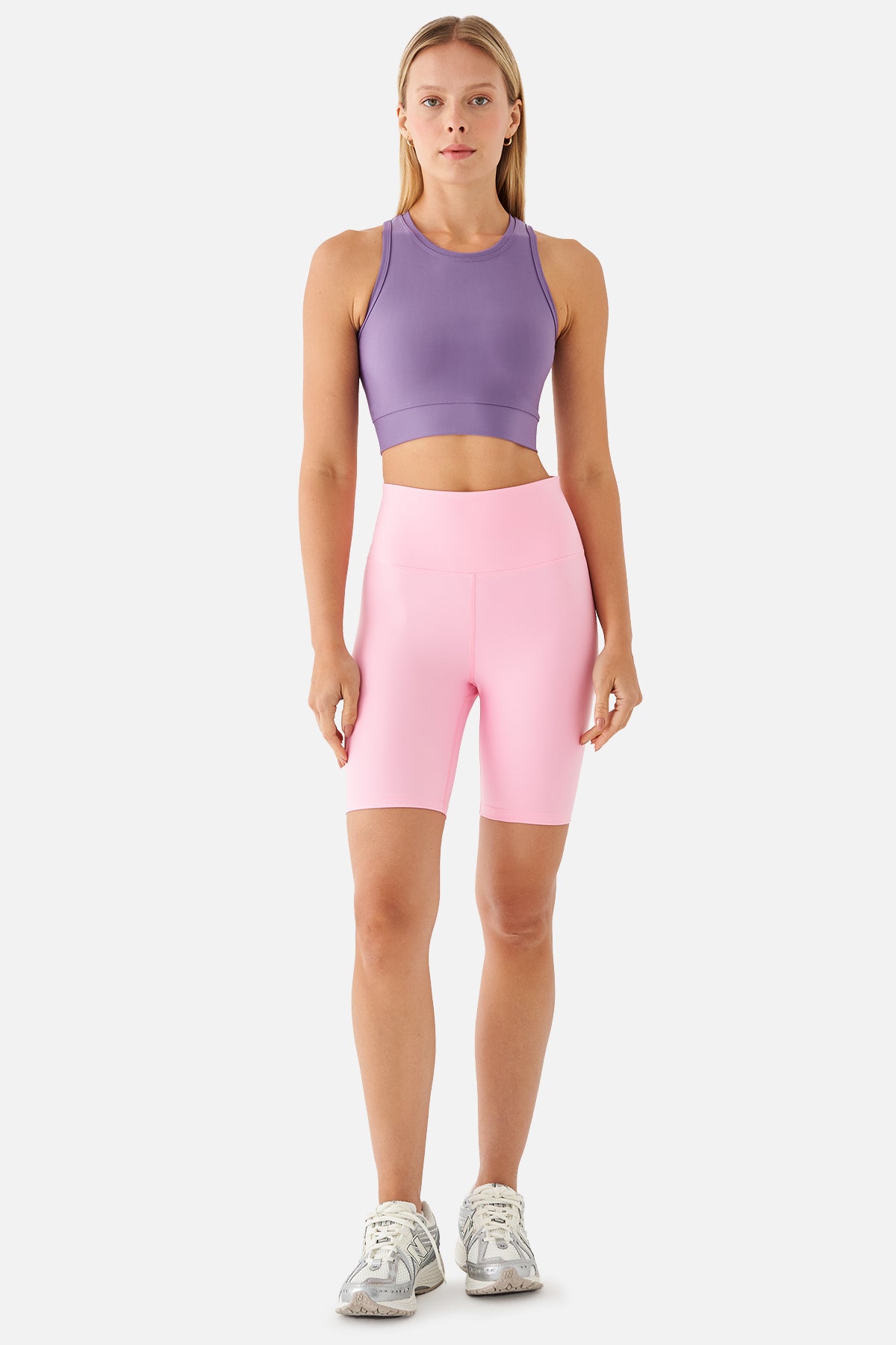 Violet Biker Pembe Spor Tayt