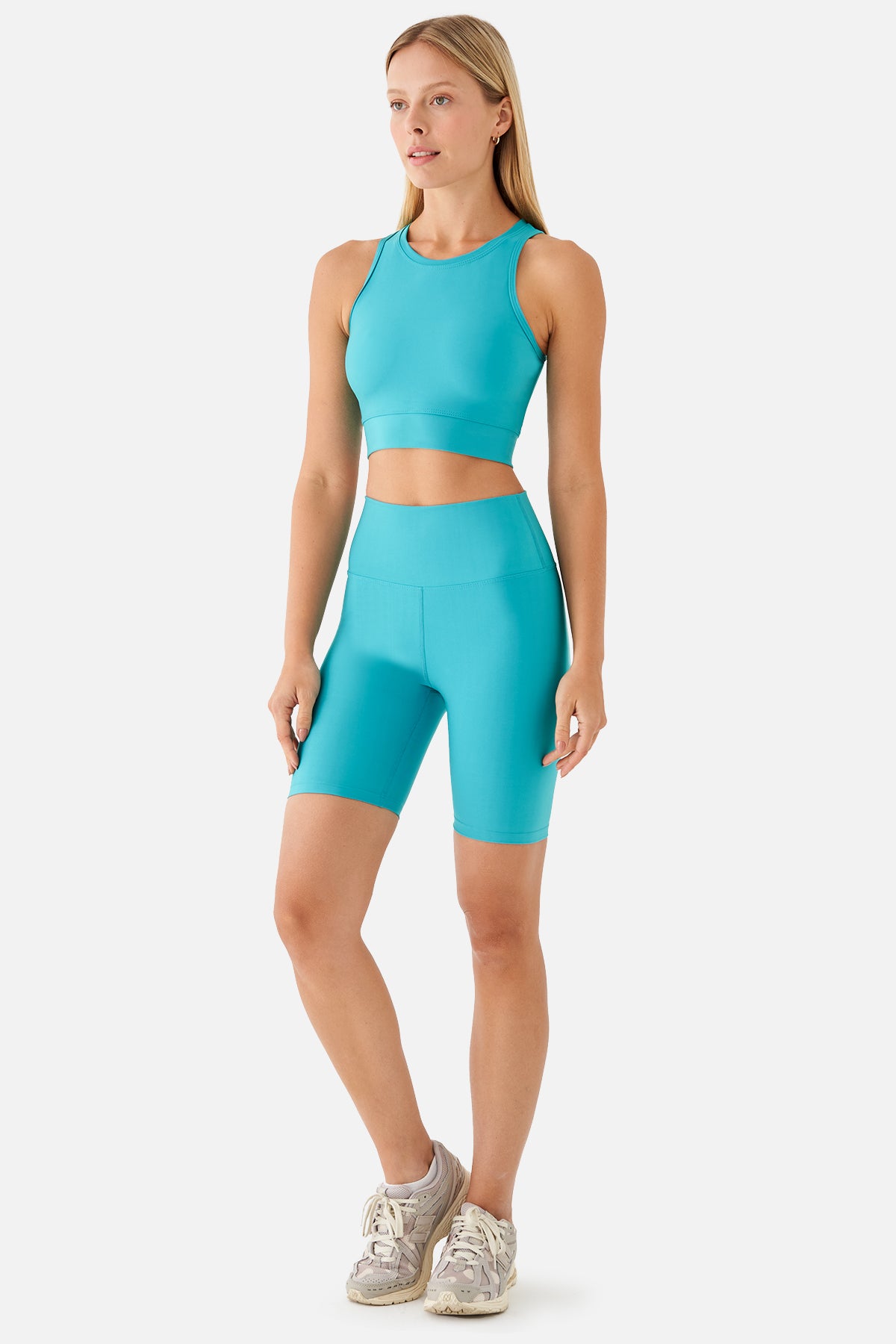 Violet Biker Turkuaz Spor Tayt