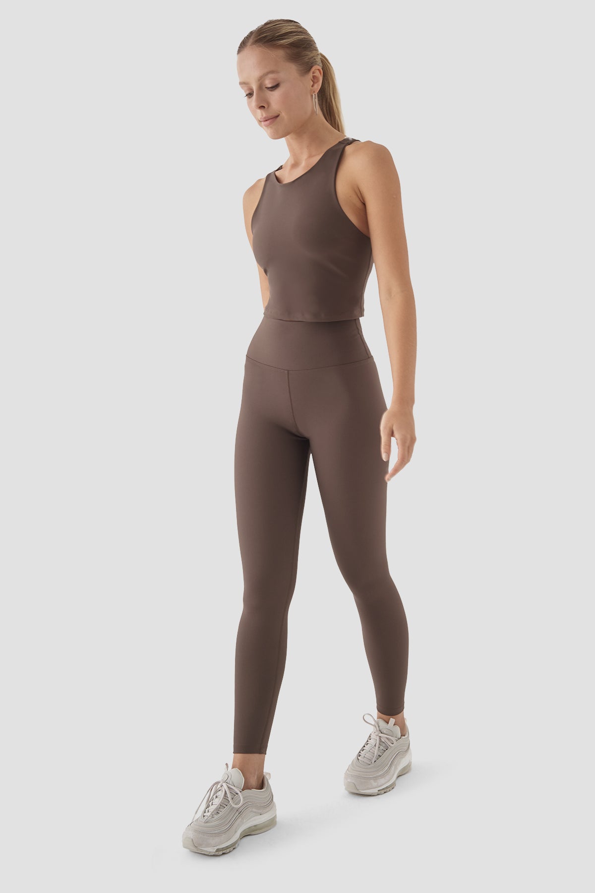 Popi Yüksek Bel Acı Kahve Spor Tayt