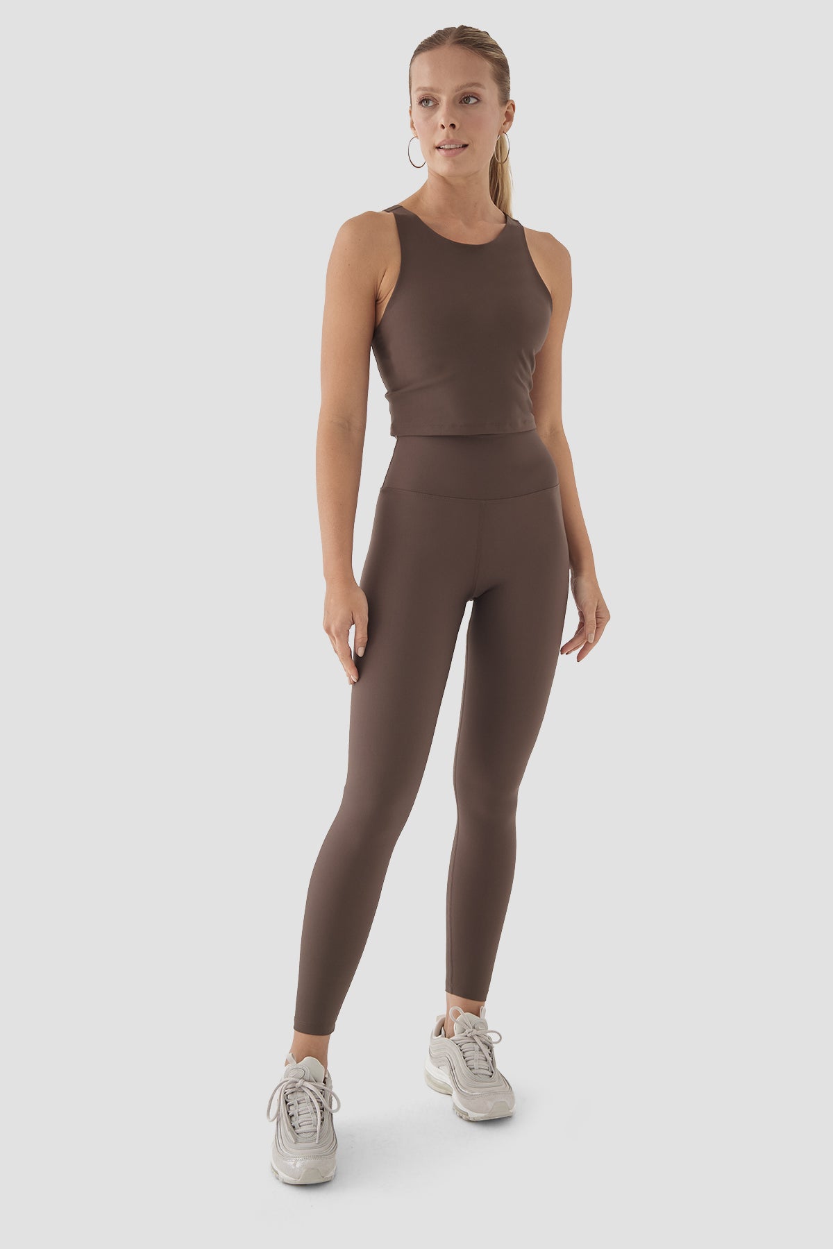 Popi Yüksek Bel Acı Kahve Spor Tayt