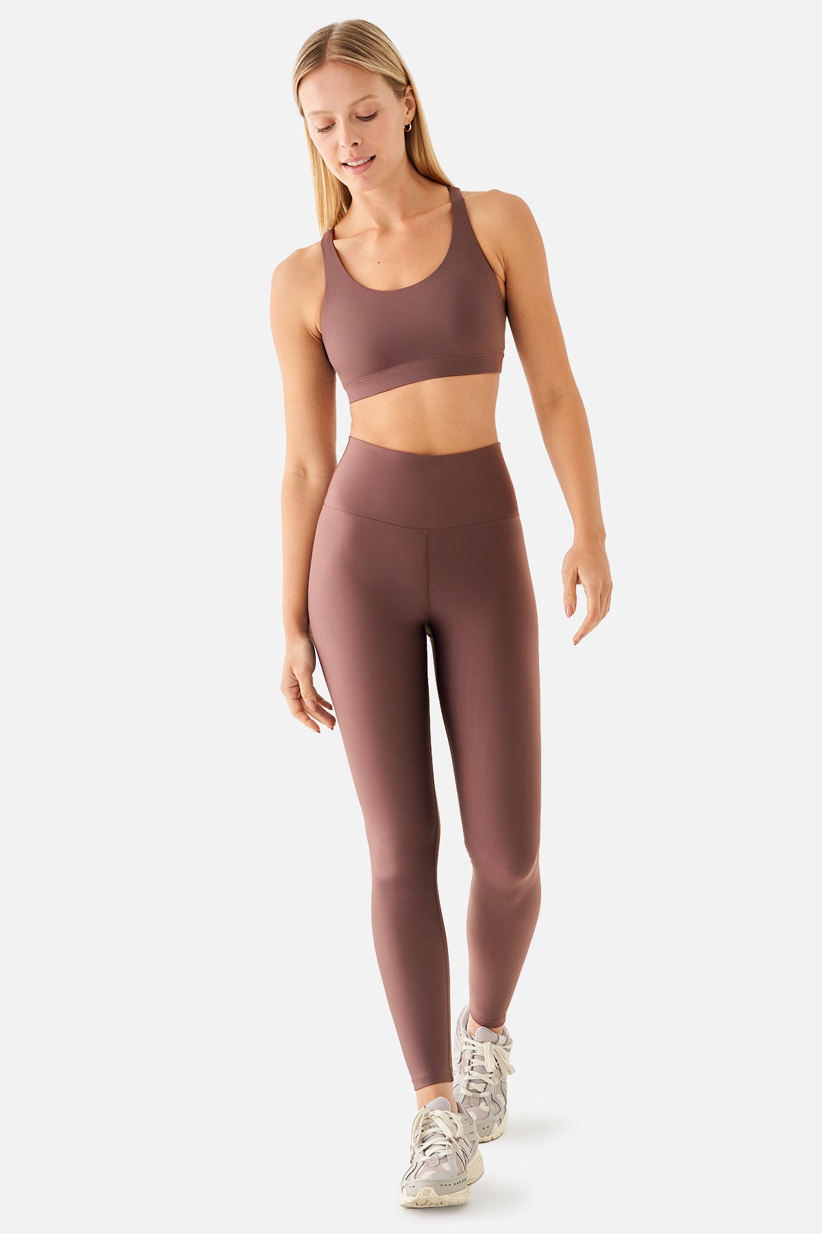 Popi Yüksek Bel Koyu Gül Spor Tayt