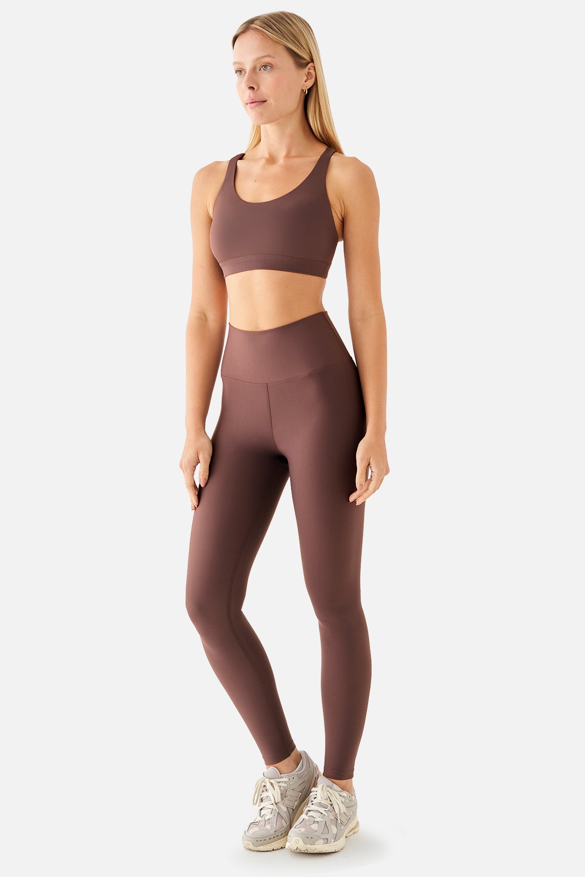 Popi Yüksek Bel Koyu Gül Spor Tayt