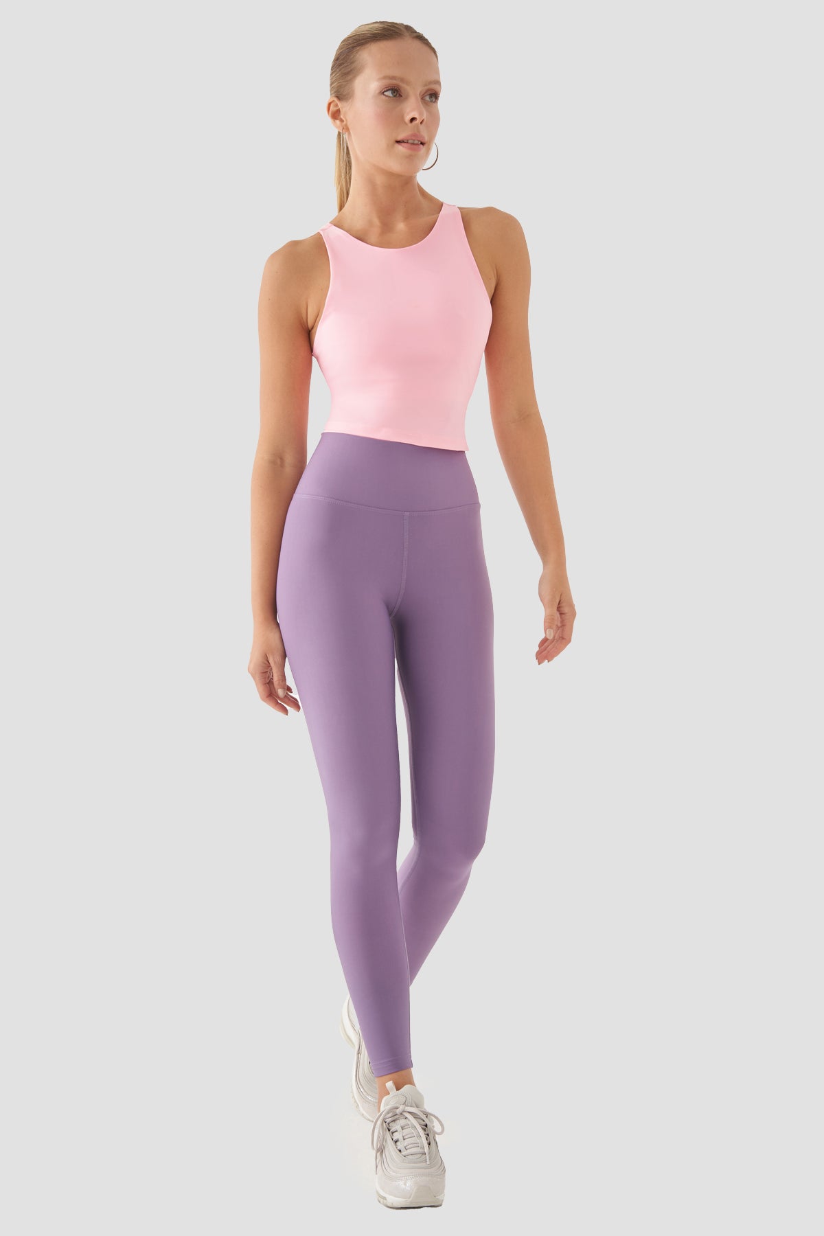 Popi Yüksek Bel Lila Spor Tayt