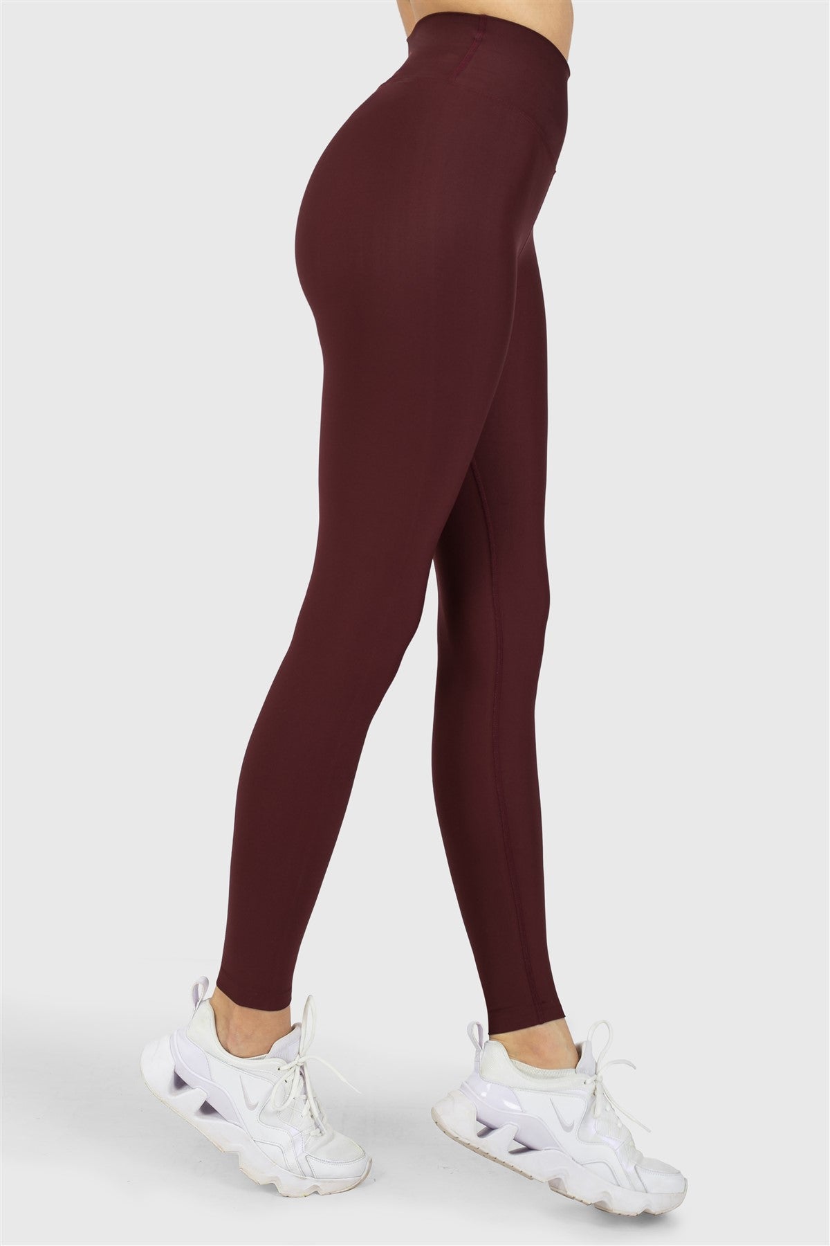 Popi Yüksek Bel Mürdüm Spor Tayt