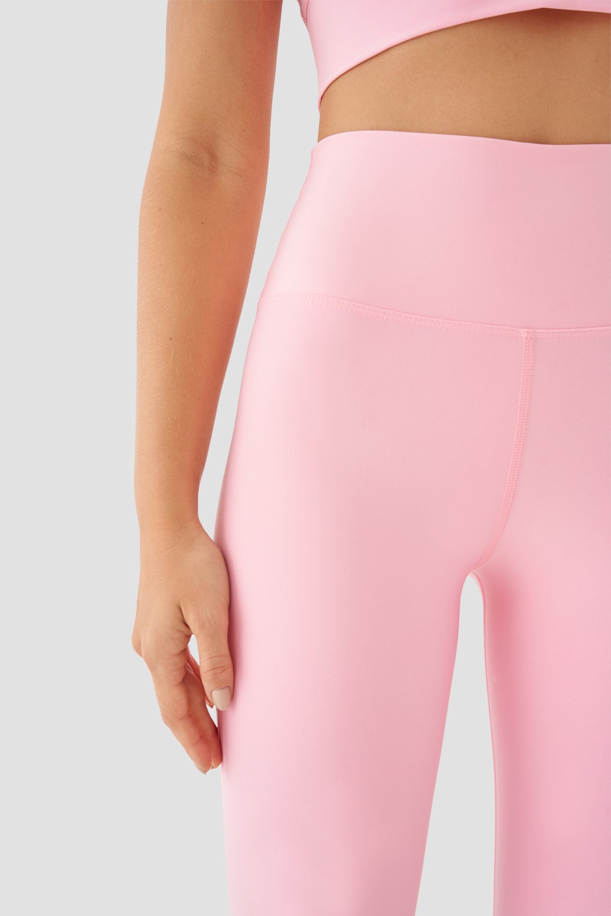 Popi Yüksek Bel Pembe Spor Tayt