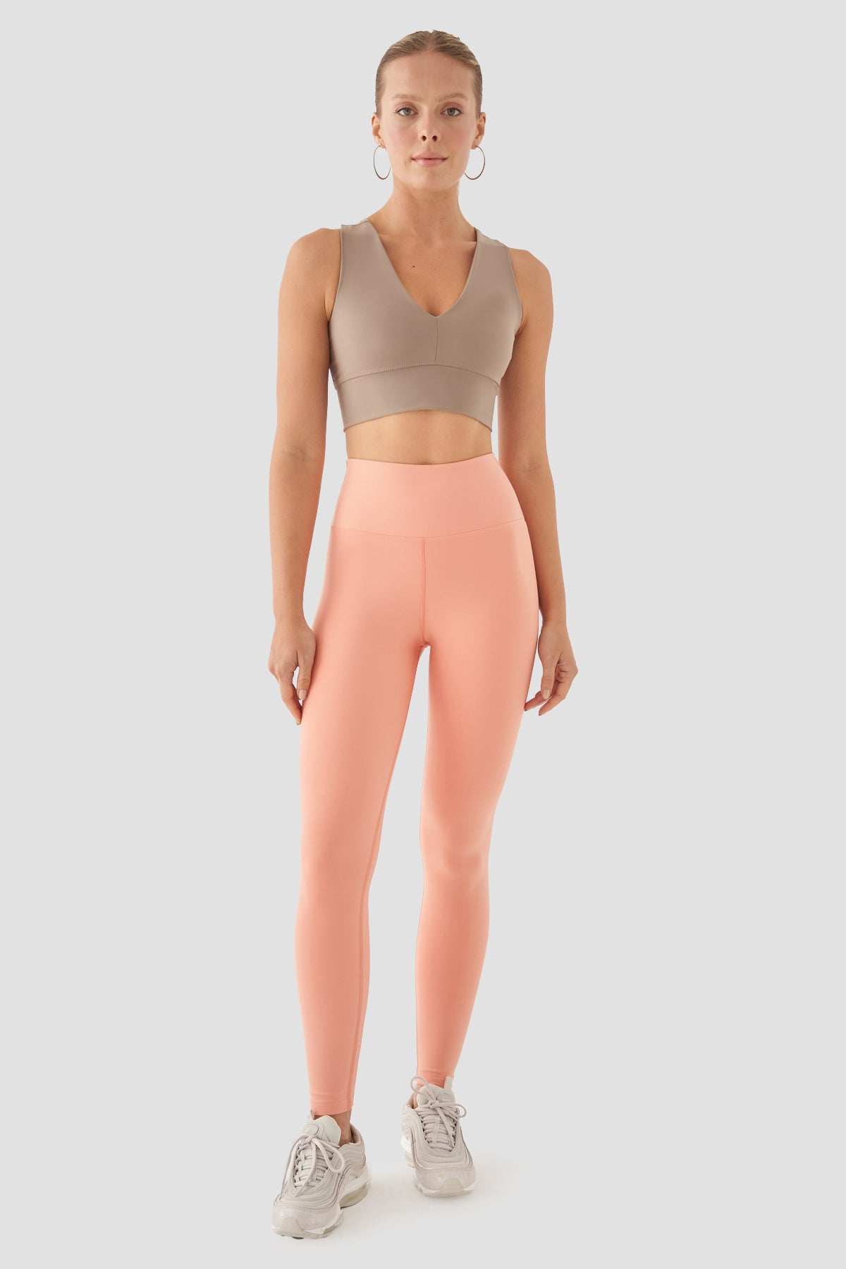 Popi Yüksek Bel Şeftali Spor Tayt