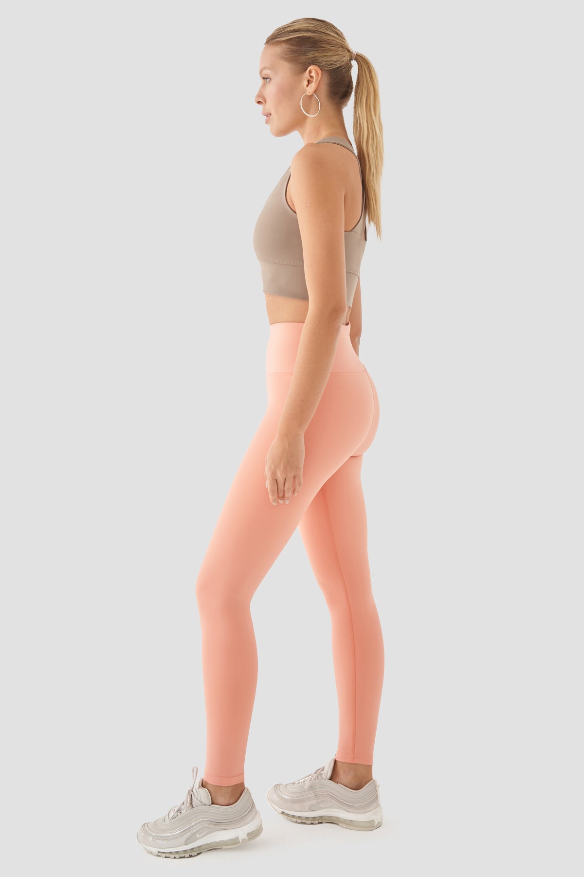 Popi Yüksek Bel Şeftali Spor Tayt