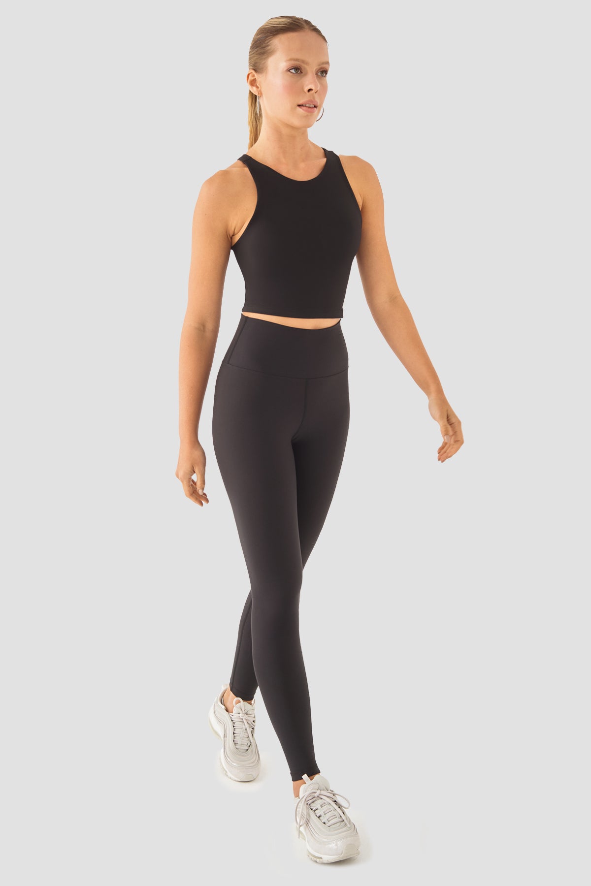 Popi Yüksek Bel Siyah Spor Tayt