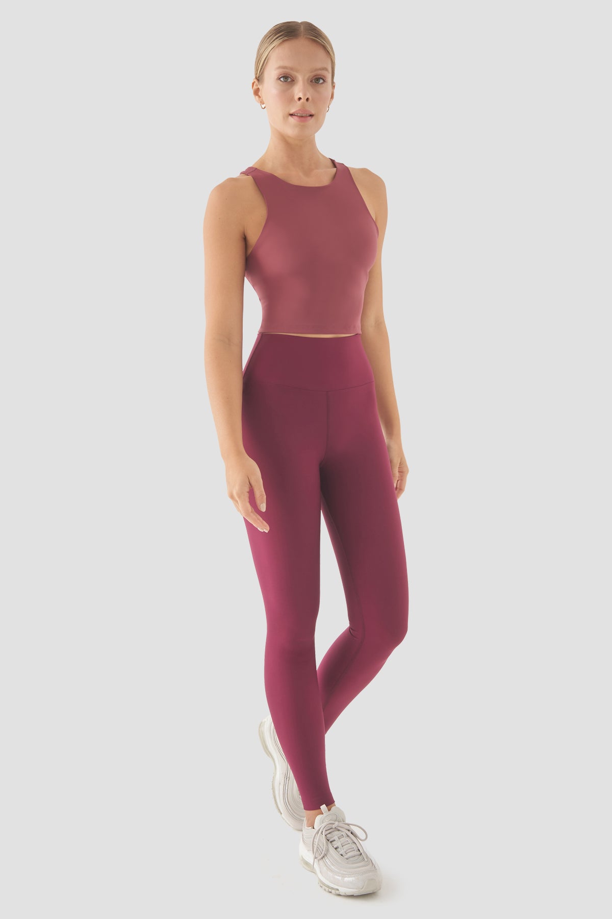 Popi Yüksek Bel Vişne Spor Tayt