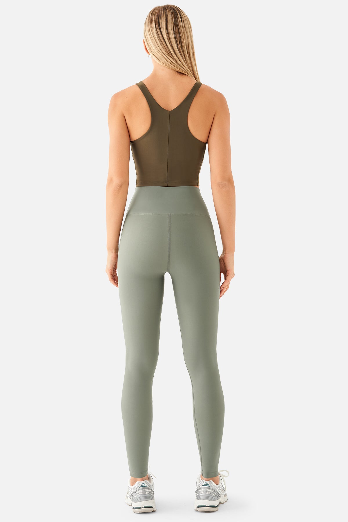 Popi Yüksek Bel Yosun Yeşili Spor Tayt