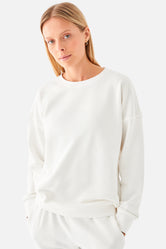 Nina Pamuklu Basic Krem Sweatshirt