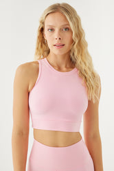 Olivia Pembe Spor Crop